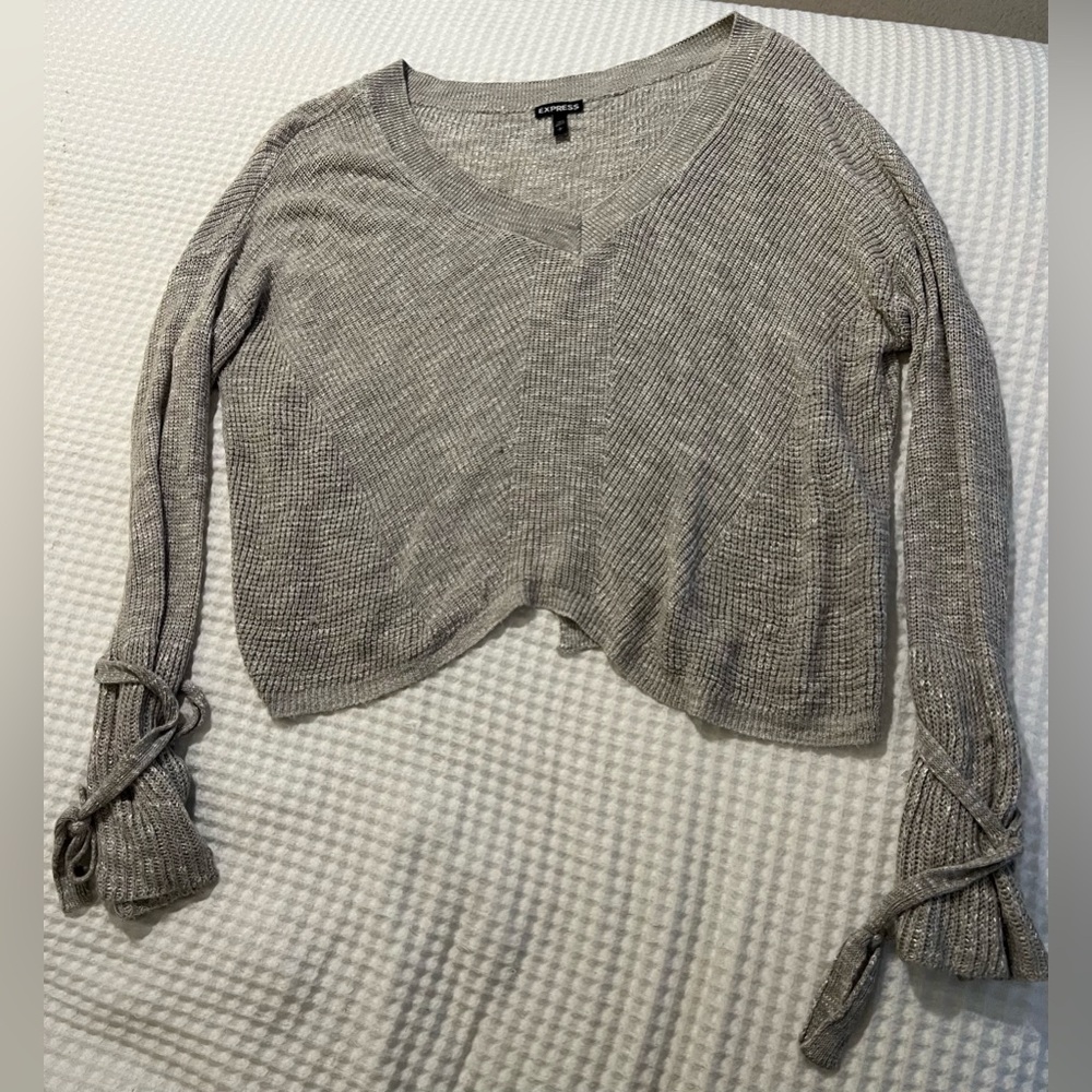 Express Light Gray Knit Sweater